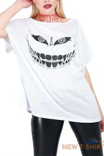 womens baggy ladies batwing lagenlook halloween skull teeth scary t shirt top 4.jpg