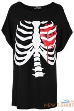 womens baggy ladies batwing lagenlook halloween skull teeth scary t shirt top 5.jpg