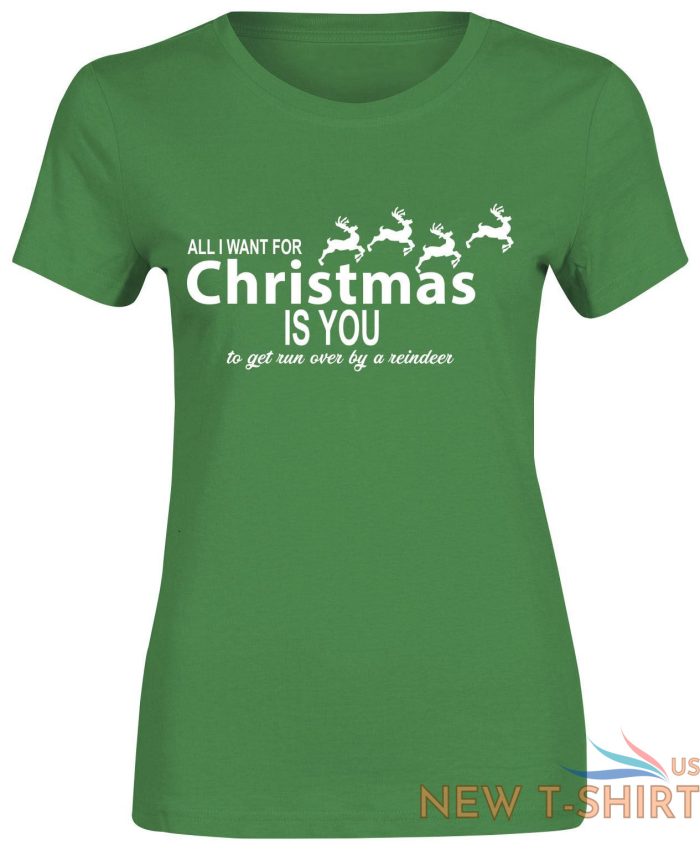 womens girls all i want for christmas print party gift novelty t shirt 2.jpg