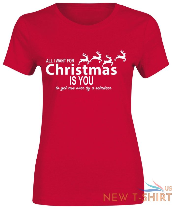 womens girls all i want for christmas print party gift novelty t shirt 3.jpg