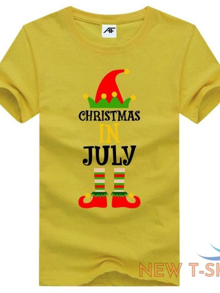 womens girls christmas in july printed t shirt short sleeve novlety top tees 0.jpg