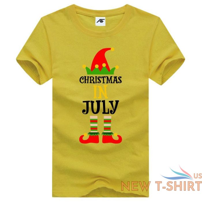 womens girls christmas in july printed t shirt short sleeve novlety top tees 0.jpg