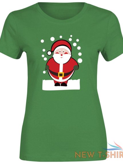 womens girls santa claus print t shirt ladies cotton xmas novelty gift top tees 1.jpg