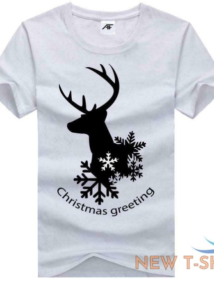 womens girls snowflake deer t shirt round neck short sleeve xmas shirts 0.jpg