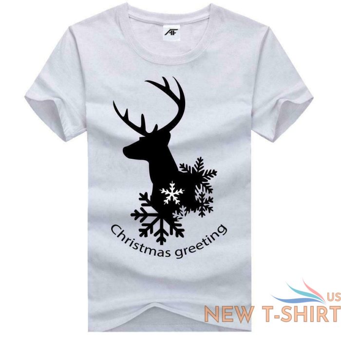 womens girls snowflake deer t shirt round neck short sleeve xmas shirts 0.jpg