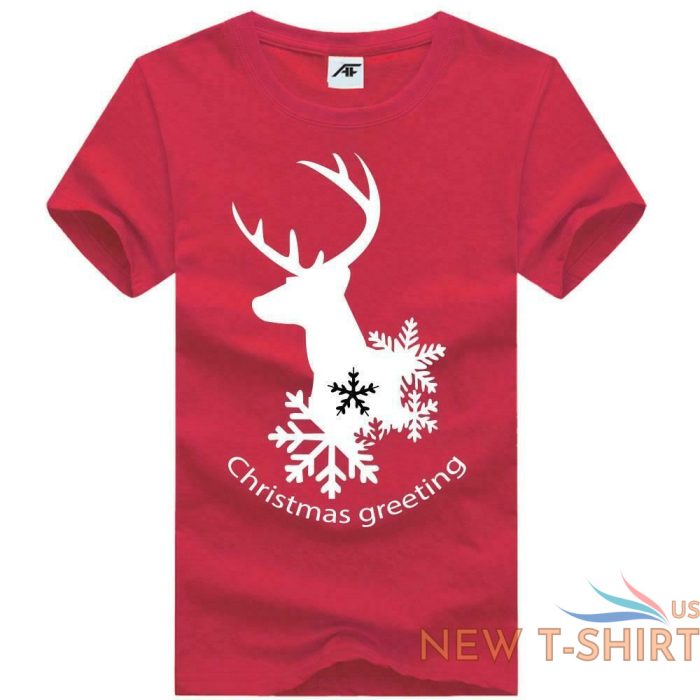 womens girls snowflake deer t shirt round neck short sleeve xmas shirts 2.jpg