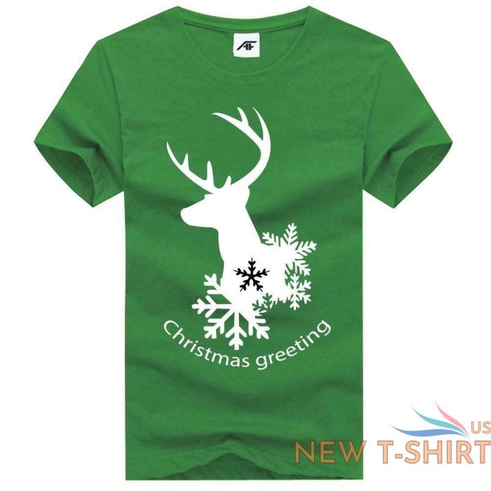 womens girls snowflake deer t shirt round neck short sleeve xmas shirts 4.jpg