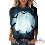 womens happy halloween printed 3 4 length sleeve o neck t shirt womens t shirt 3.jpg