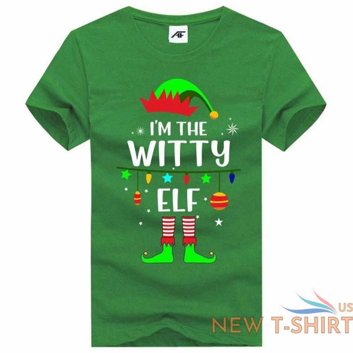 womens i m the witty elf printt shirt girls short sleeve fancy xmas shirt 3.jpg