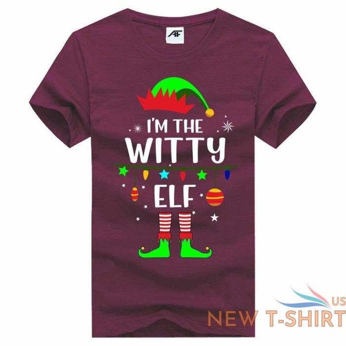 womens i m the witty elf printt shirt girls short sleeve fancy xmas shirt 5.jpg