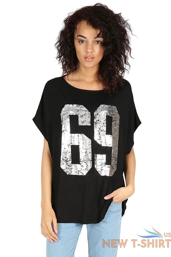 womens ladies batwing sleeve printed off shoulder bardot oversized t shirt top 3.jpg