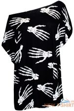 womens ladies oversize pumpkin vampire halloween one shoulder bardot t shirt top 7.jpg