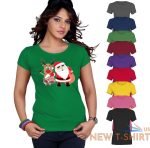 womens merry christmas santa reindeer t shirt ladies novelty funny top tees 1.jpg