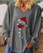womens v neck christmas t shirt ladies loose baggy jumper pullover tops fashion 7.jpg