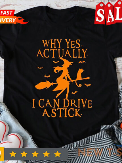 yes i can drive a stick shirt funny halloween shirt halloween gift tee hallow 0.jpg