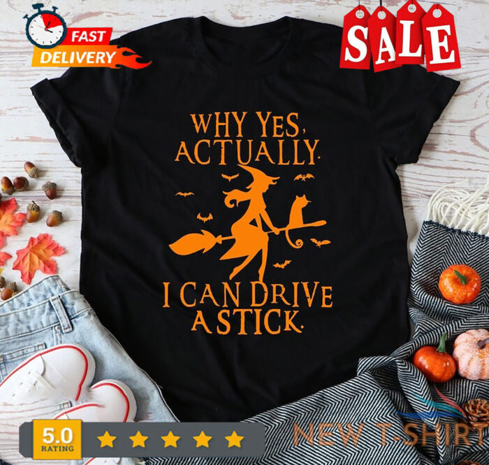 yes i can drive a stick shirt funny halloween shirt halloween gift tee hallow 0.jpg