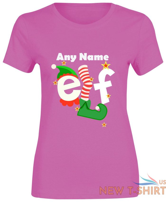 any name elf christmas tshirt print womens girls short sleeve cotton tee lot 1.jpg