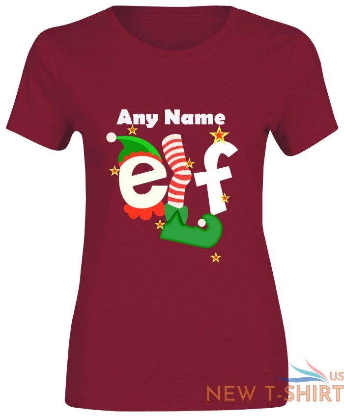 any name elf christmas tshirt print womens girls short sleeve cotton tee lot 6.jpg