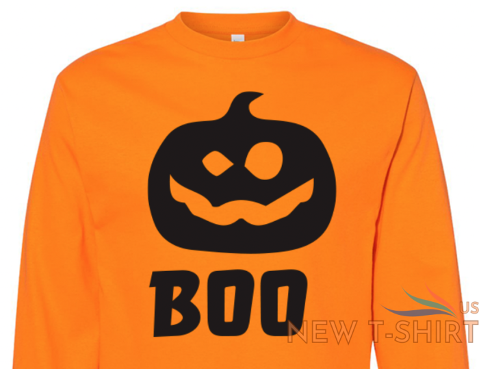 boo halloween pumpkin state long sleeve graphic tee unisex apparel text logo 0.png