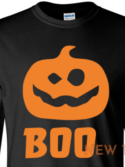 boo halloween pumpkin state long sleeve graphic tee unisex apparel text logo 1.png