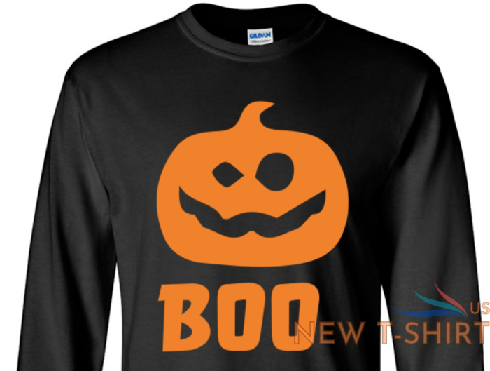 boo halloween pumpkin state long sleeve graphic tee unisex apparel text logo 1.png