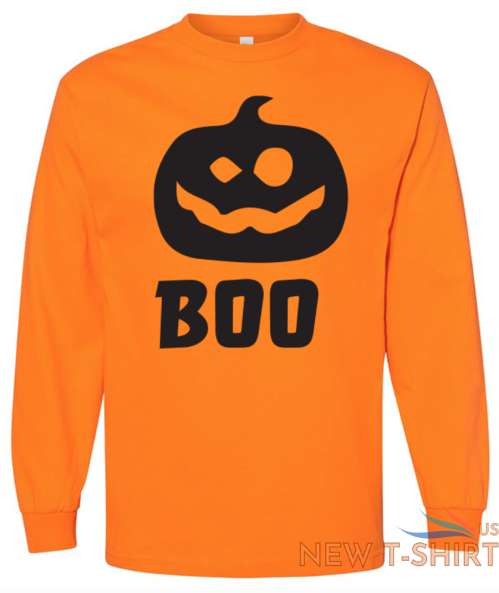 boo halloween pumpkin state long sleeve graphic tee unisex apparel text logo 2.png