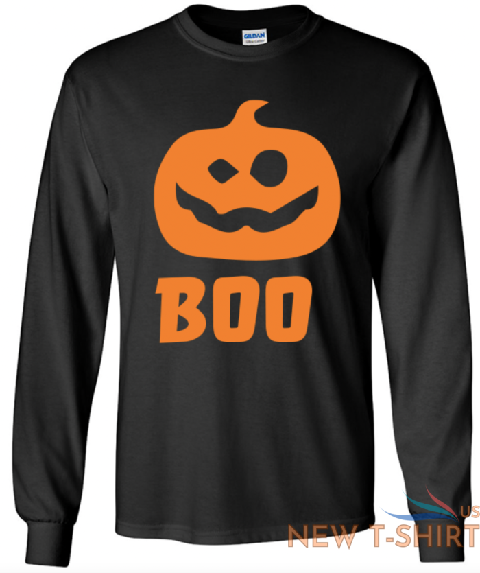 boo halloween pumpkin state long sleeve graphic tee unisex apparel text logo 3.png