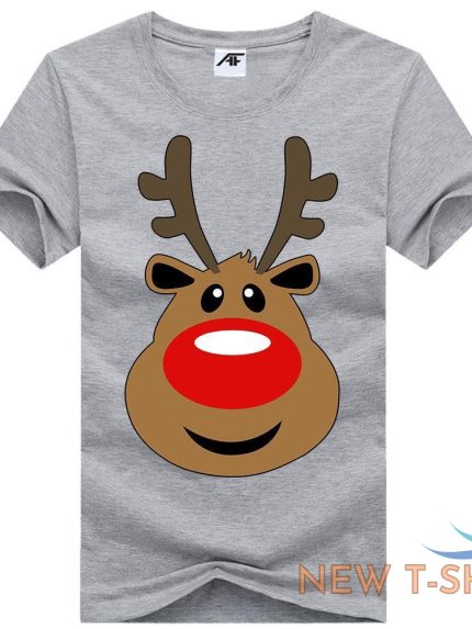 boy the reindeer face printed xmas christmas t shirt casual wear gift tee shirt 0.jpg