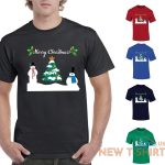 boys christmas snowman tree print mens short sleeve fancy cotton xmas tee 0.jpg