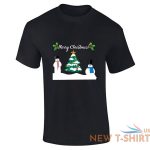 boys christmas snowman tree print mens short sleeve fancy cotton xmas tee 2.jpg