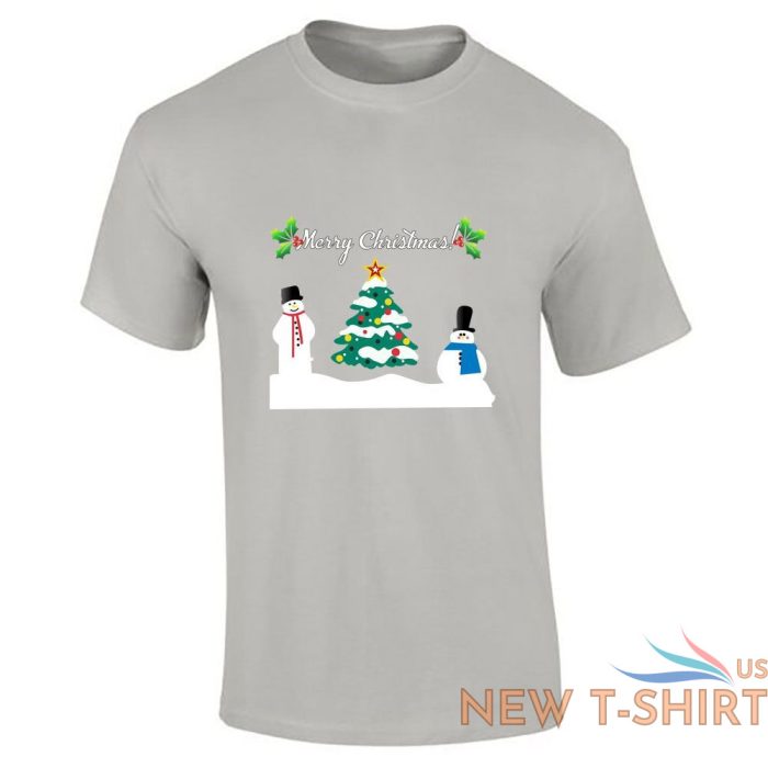 boys christmas snowman tree print mens short sleeve sports cotton tee lot 5.jpg