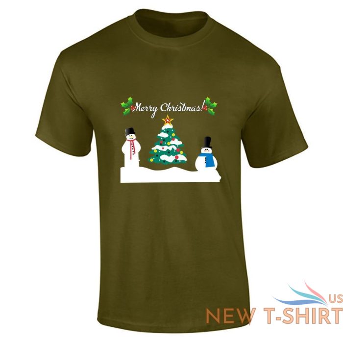 boys christmas snowman tree print mens short sleeve sports cotton tee lot 8.jpg