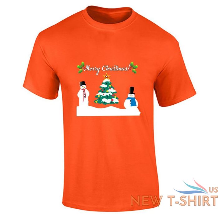 boys christmas snowman tree print mens short sleeve sports cotton tee lot 9.jpg