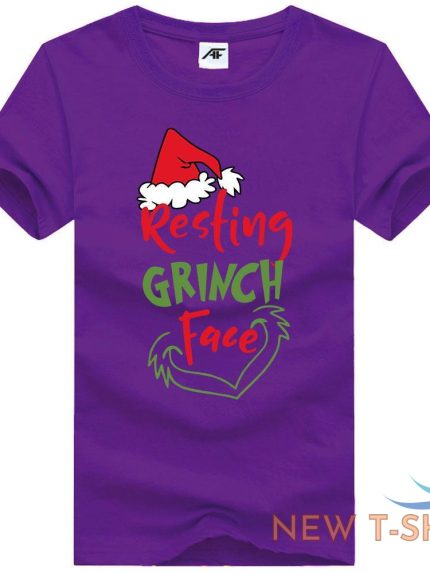 boys resting grinch face printed t shirt mens round neck xmas novelty cotton top 0.jpg