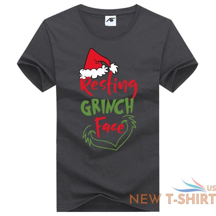 boys resting grinch face printed t shirt mens round neck xmas novelty cotton top 2.jpg