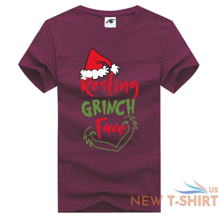 boys resting grinch face printed t shirt mens round neck xmas novelty cotton top 5.jpg