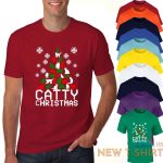 catty christmas logo print mens boys short sleeve gym wear cotton tee lot 0.jpg