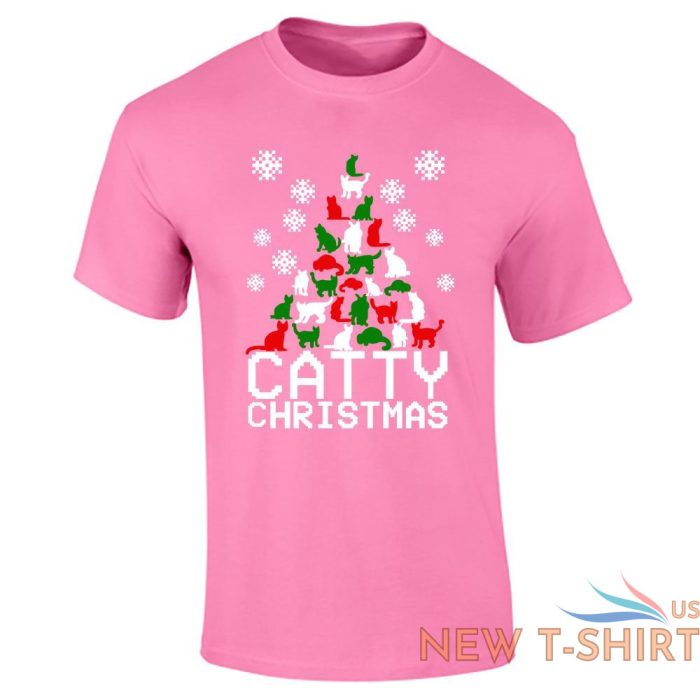 catty christmas logo print mens boys short sleeve gym wear cotton tee lot 1.jpg