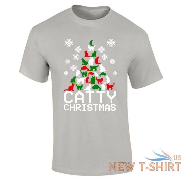 catty christmas logo print mens boys short sleeve gym wear cotton tee lot 5.jpg