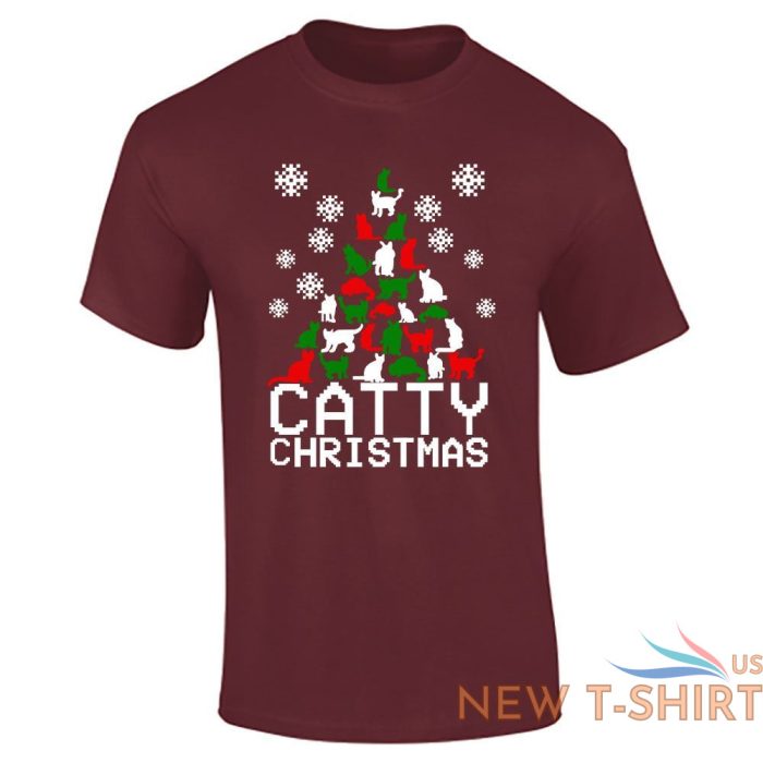 catty christmas logo print mens boys short sleeve gym wear cotton tee lot 6.jpg