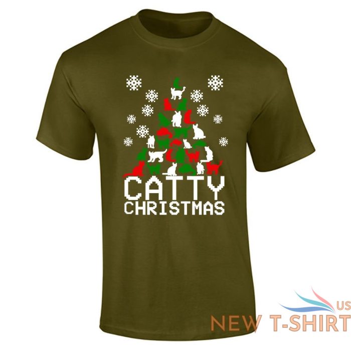 catty christmas logo print mens boys short sleeve gym wear cotton tee lot 8.jpg