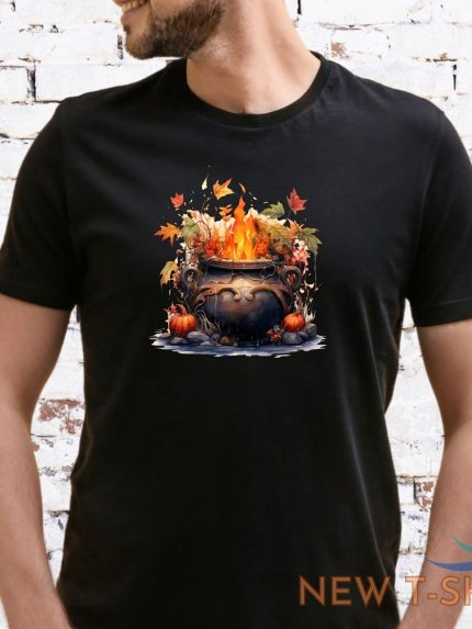 cauldron t shirt fall autumn halloween pumpkin witch pagan unisex lady fit 1.jpg