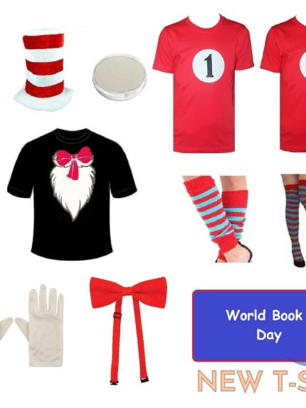 children s adults cat t shirt hat bow tie set fancy dress book costume in the 0.jpg