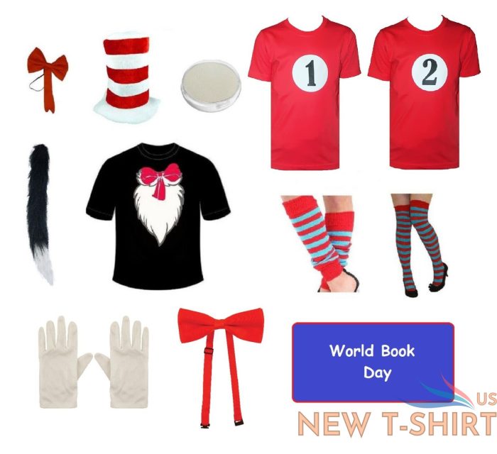 children s adults cat t shirt hat bow tie set fancy dress book costume in the 0.jpg