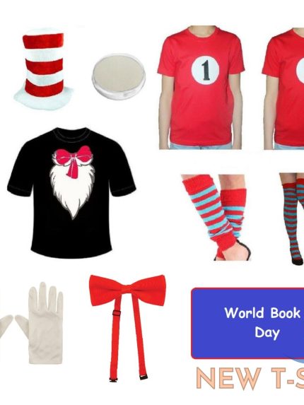 children s adults cat t shirt hat bow tie set fancy dress book costume in the 1.jpg