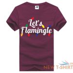 childrens let s flamingle print christmas t shirt mens round neck xmas top 5.jpg