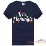 childrens let s flamingle print christmas t shirt mens round neck xmas top 6.jpg