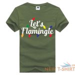 childrens let s flamingle print christmas t shirt mens round neck xmas top 7.jpg