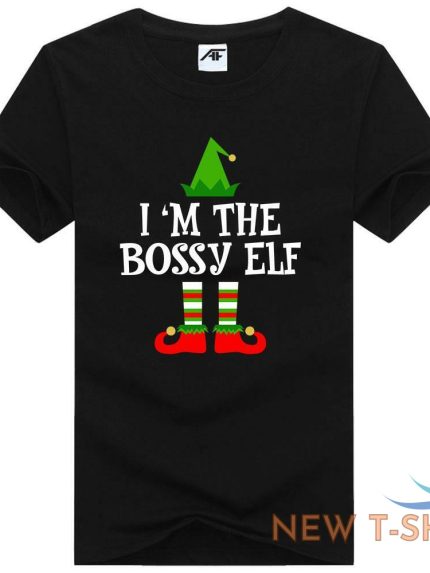 christmas bossy elf printed mens boys t shirt funny novelty party wear top tees 0.jpg