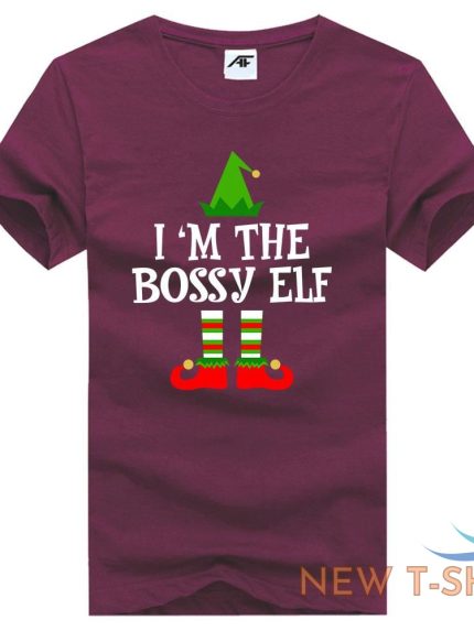 christmas bossy elf printed mens boys t shirt funny novelty party wear top tees 1.jpg